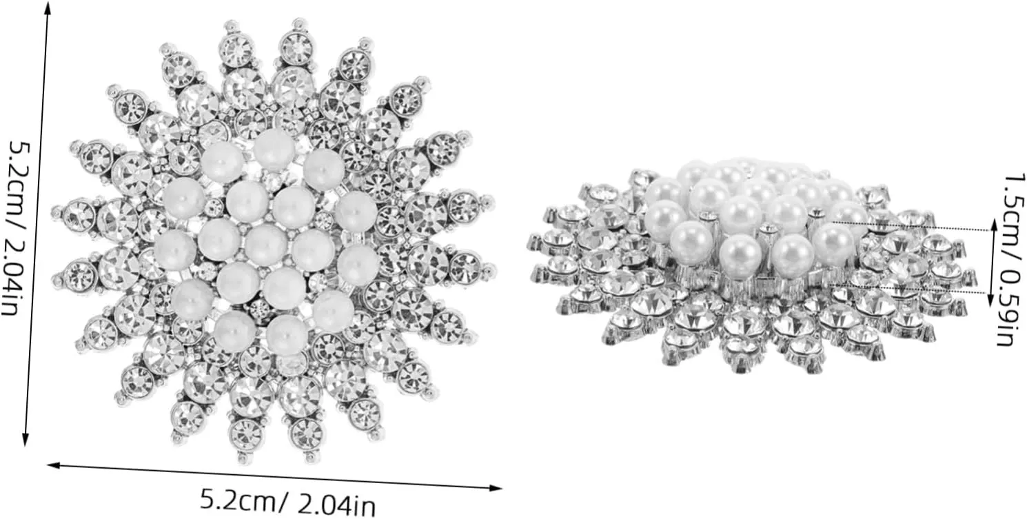 Pearl Brooch Embroidery Brooches Flower Brooch Pin Pearl Scarf Brooch Pin Scarf Brooches for Women