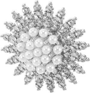 Pearl Brooch Embroidery Brooches Flower Brooch Pin Pearl Scarf Brooch Pin Scarf Brooches for Women