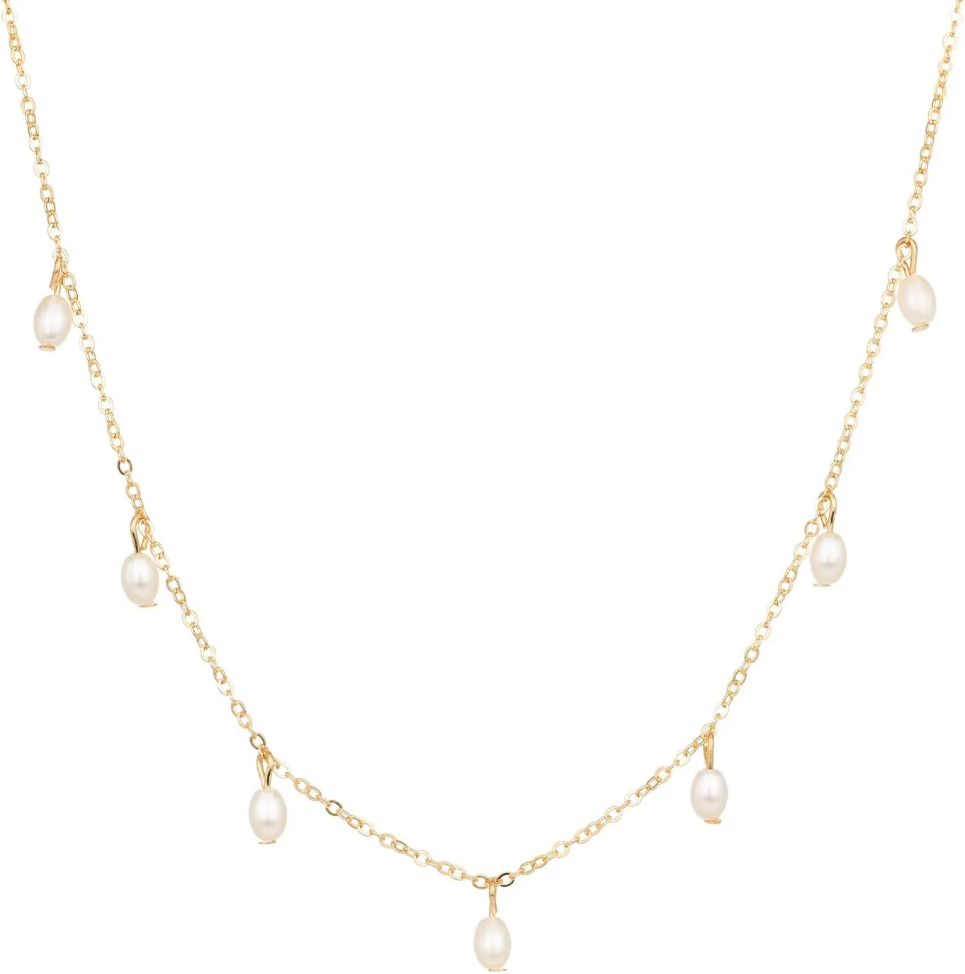 Pearl Choker Necklaces for Women Golden Plated Imitation Pearl Charm Necklace Simple Fashion Everyday Gold Jewelry for Women