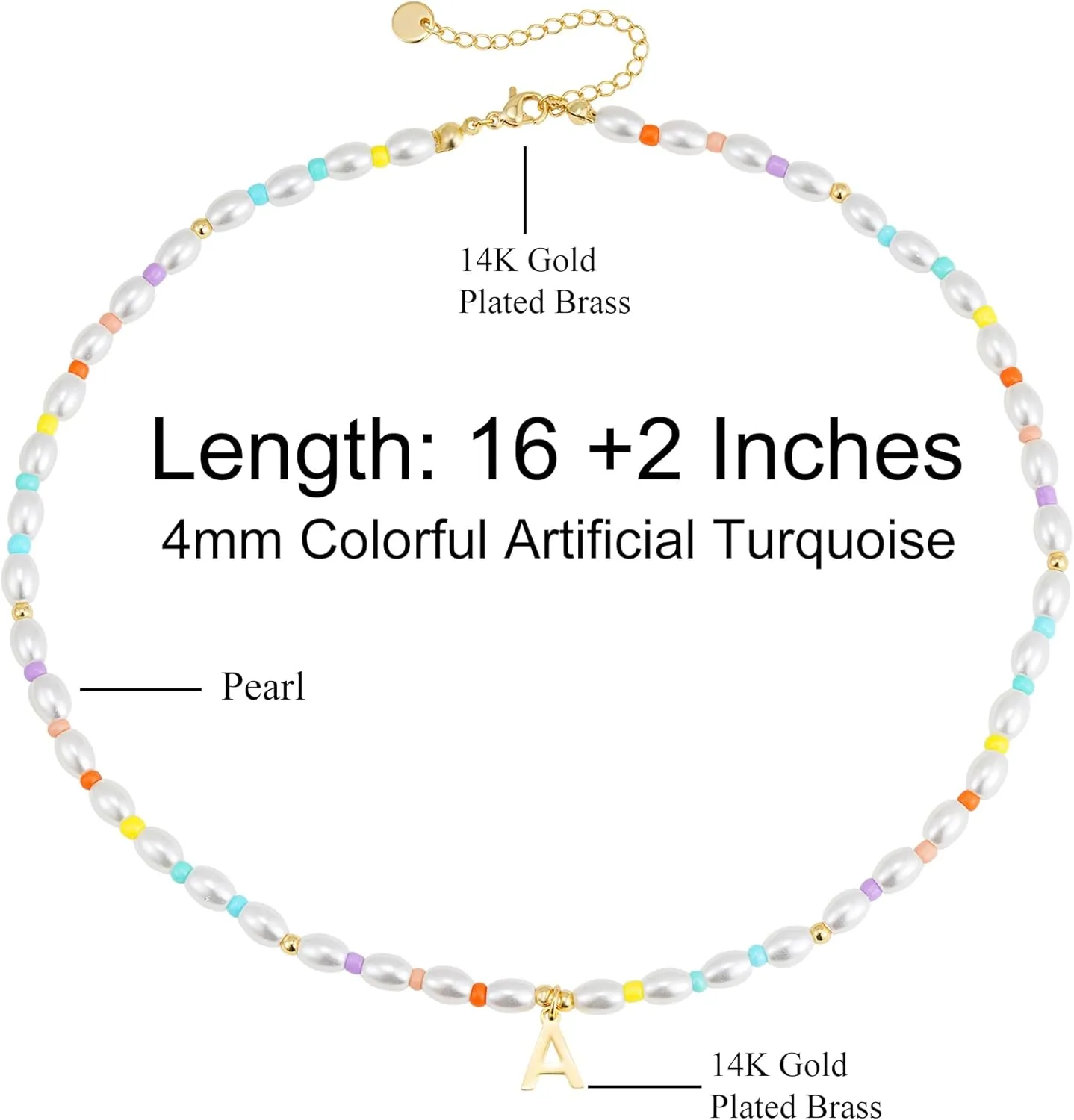 Pearl Initial Necklaces for Girls Kids, Teen Girl Gifts Trendy Stuff 14K Gold Plated Initial Necklaces Birthday Gifts Pearl Jewelry for Girls Kids