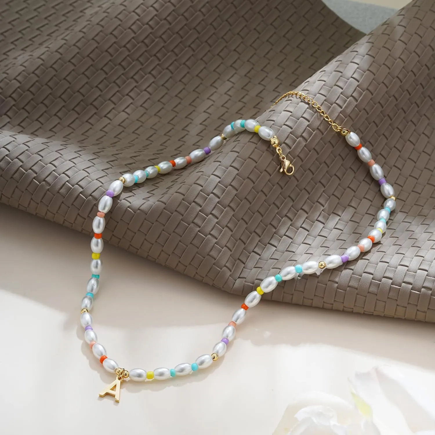 Pearl Initial Necklaces for Girls Kids, Teen Girl Gifts Trendy Stuff 14K Gold Plated Initial Necklaces Birthday Gifts Pearl Jewelry for Girls Kids