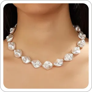 Pearl Necklaces for Women Baroque Pearl Choker Necklace Big Large Chunky Pearl Necklace Dainty Pearl Statement Necklace Gold Pearl Necklace Wedding Prom Jewelry