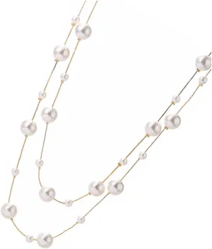 Pearls Necklace for Women Double Layer Pearl Choker Elegant Women's Jewelry