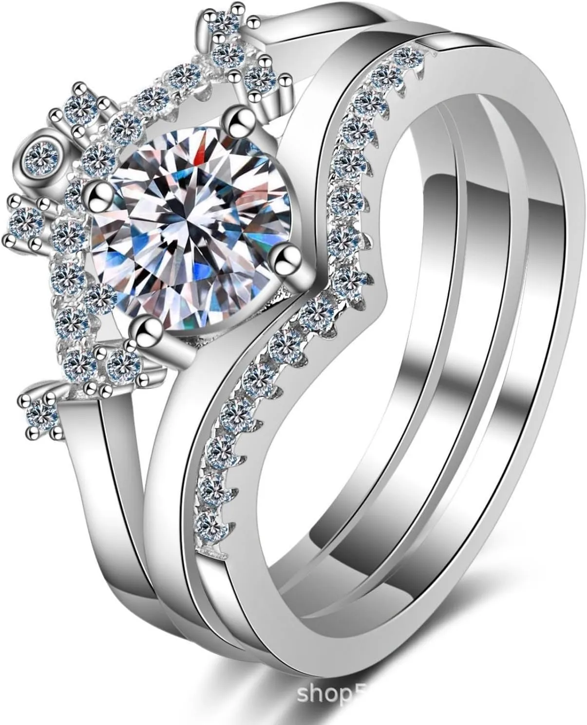 Personalized 14K Gold Wedding Rings sets for Women, 0.8 Carat Diamond stackable Name Ring, Custom Engraved D-Color VVS1 Clarity, Promise Gifts for Wife