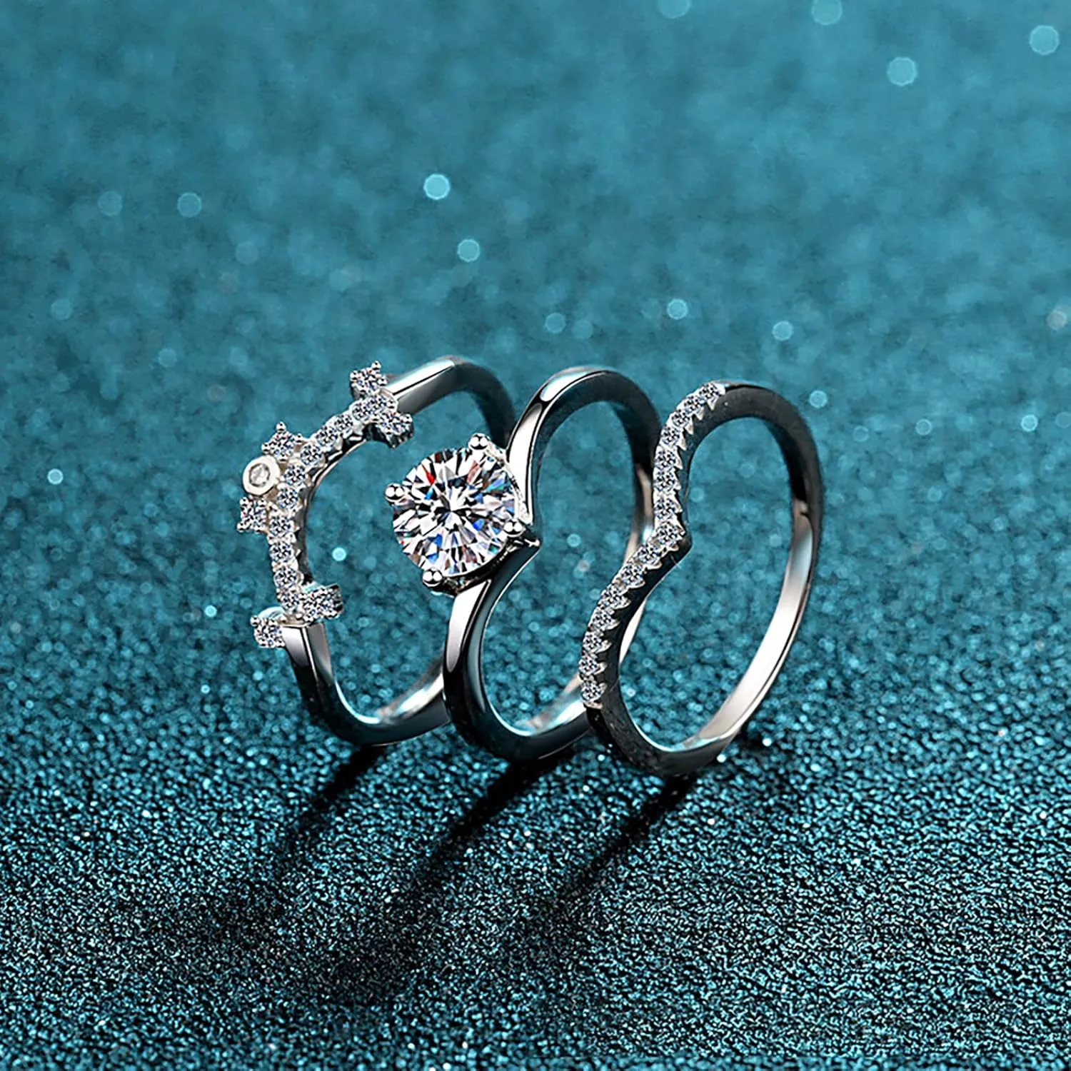 Personalized 14K Gold Wedding Rings sets for Women, 0.8 Carat Diamond stackable Name Ring, Custom Engraved D-Color VVS1 Clarity, Promise Gifts for Wife