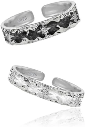 Personalized adjustable couple pair rings, S925 sterling silver fashion couple rings
