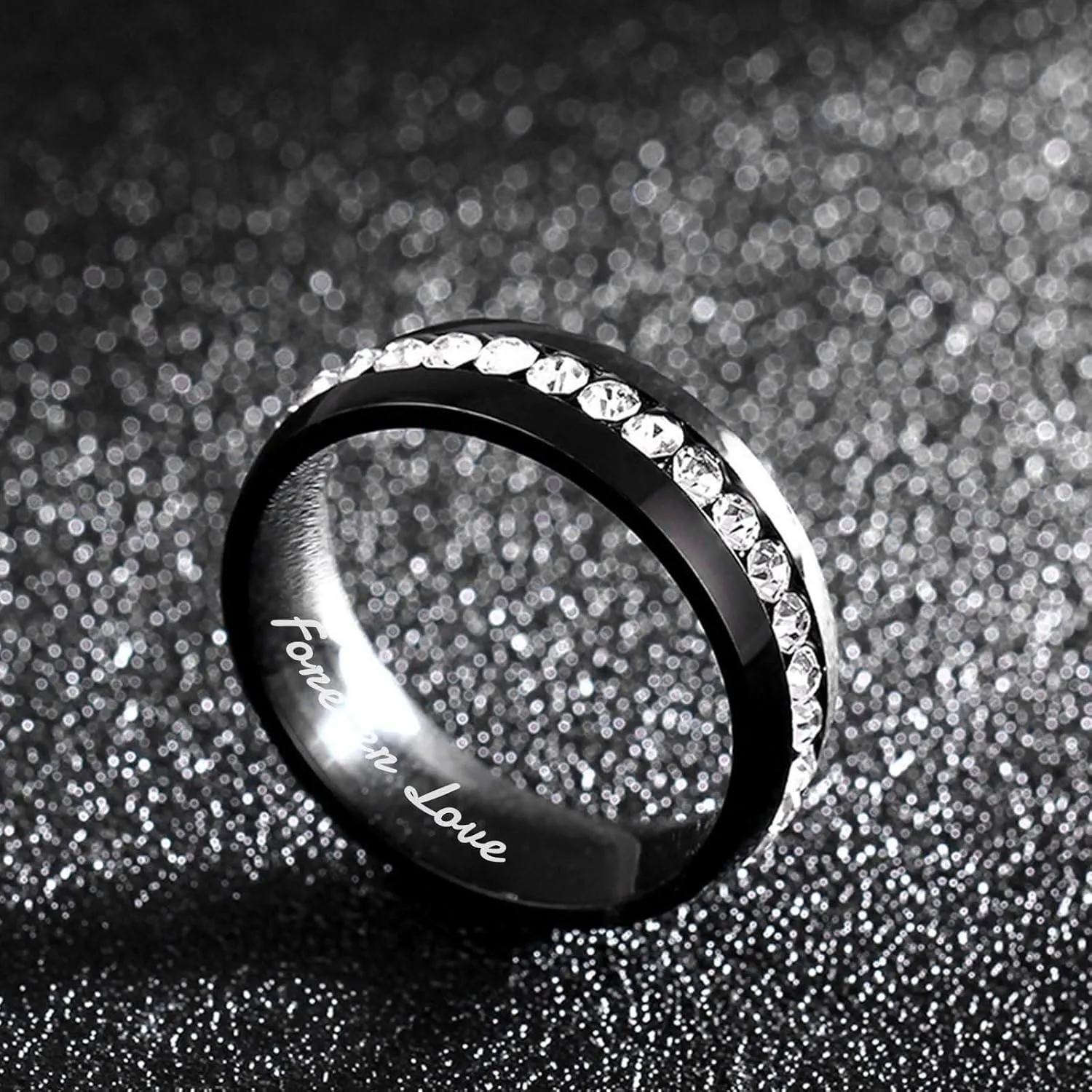 Personalized Couples Rings Set for Him and Her Matching Promise Rings for Couples Custom Free Engraving Promise Rings Jewelry Gifts for Wedding Engagement Valentine's Day