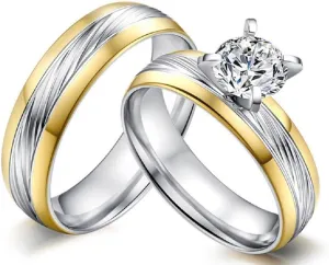Personalized Rings for Couples, 2 PCS Rings Set with Names Engraved, Customized Rings for Him and Her Wedding Bands Engagement Rings Promise Rings (C14)
