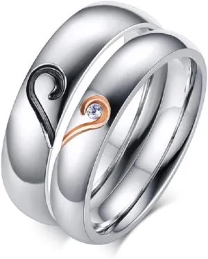 Personalized Rings for Couples, 2 PCS Rings Set with Names Engraved, Customized Rings for Him and Her Wedding Bands Engagement Rings Promise Rings (C9)