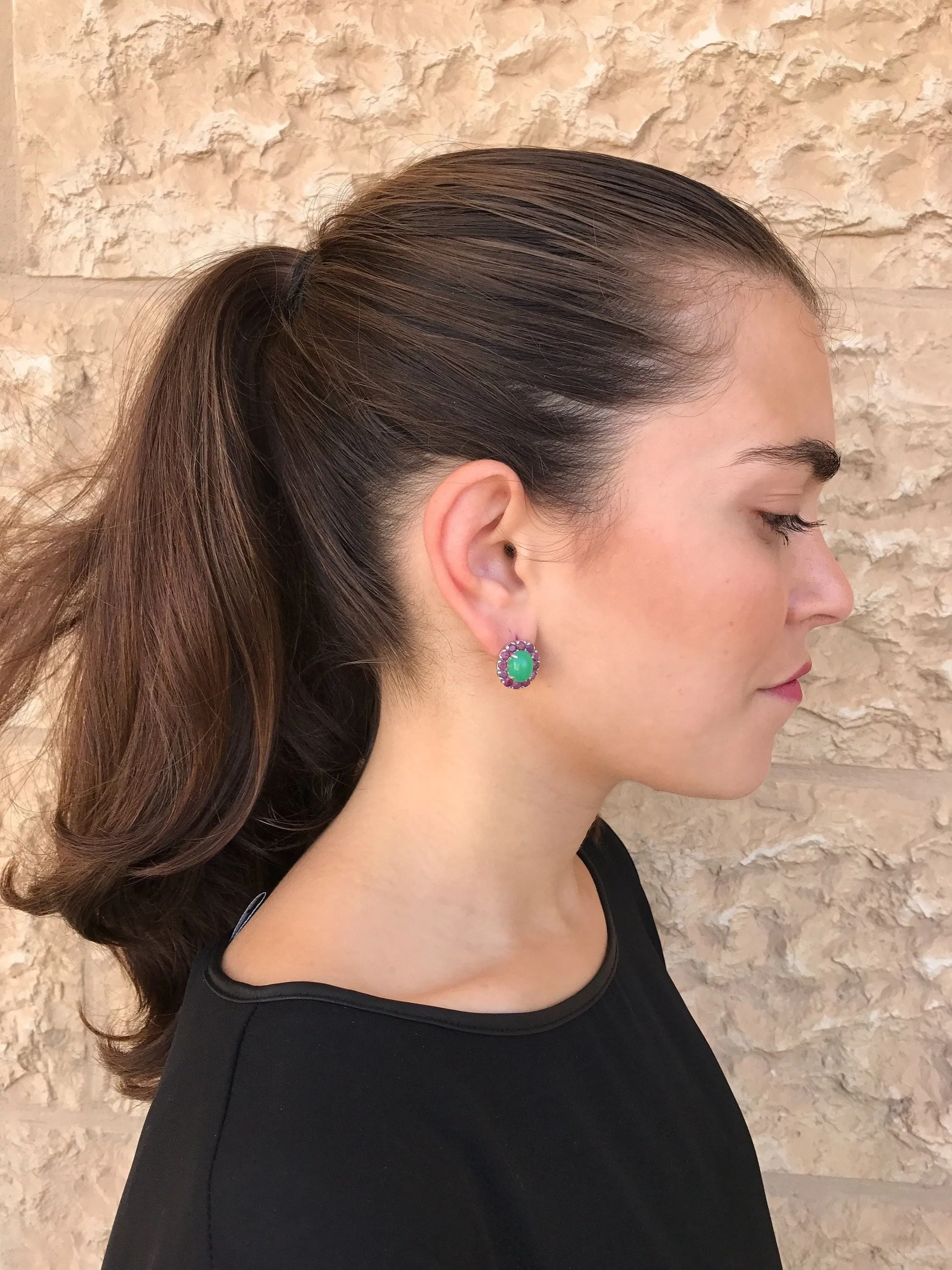 Pink Tourmaline Earrings - Real Tourmaline Earrings - Victorian Flower Studs