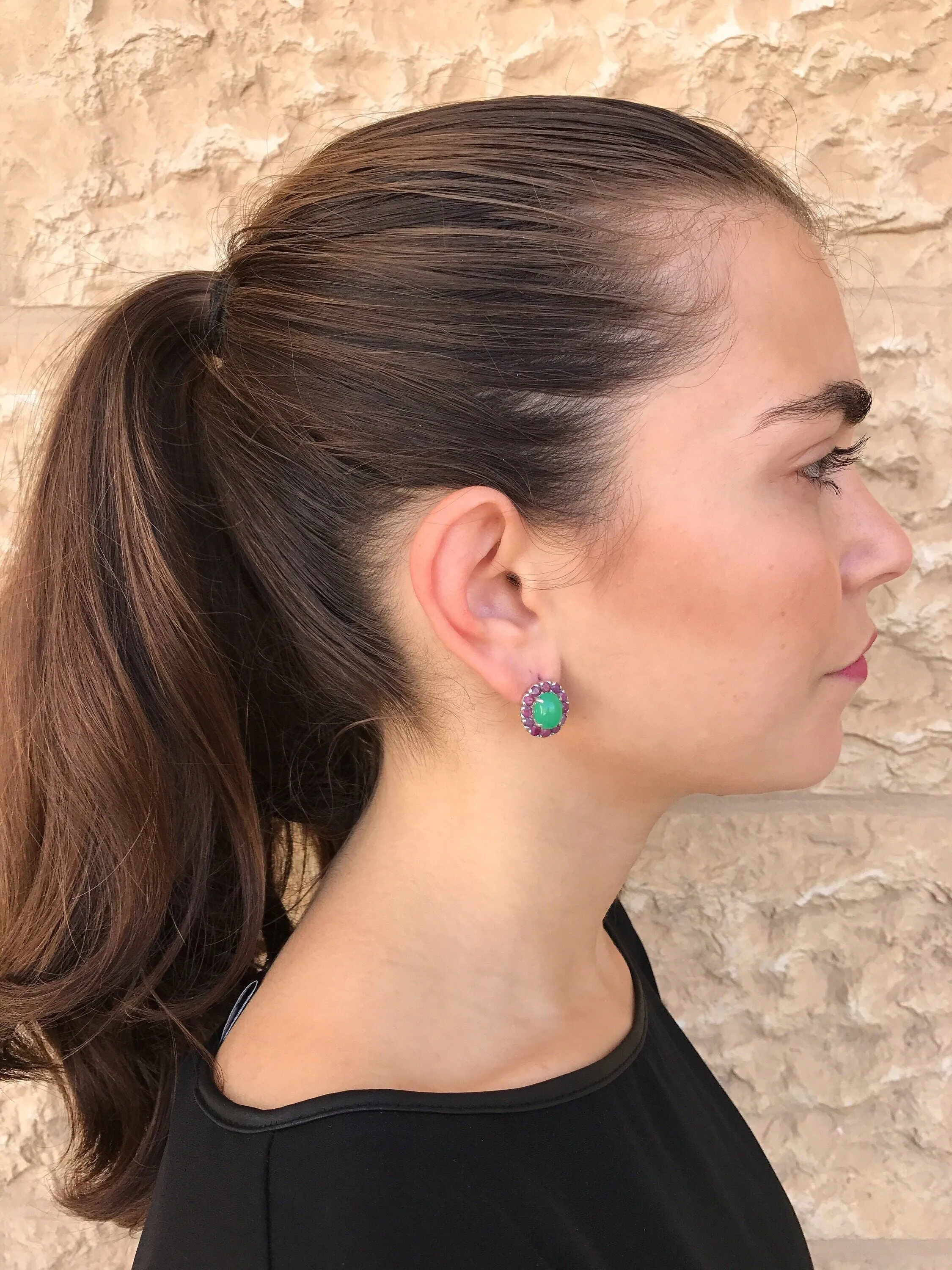 Pink Tourmaline Earrings - Real Tourmaline Earrings - Victorian Flower Studs