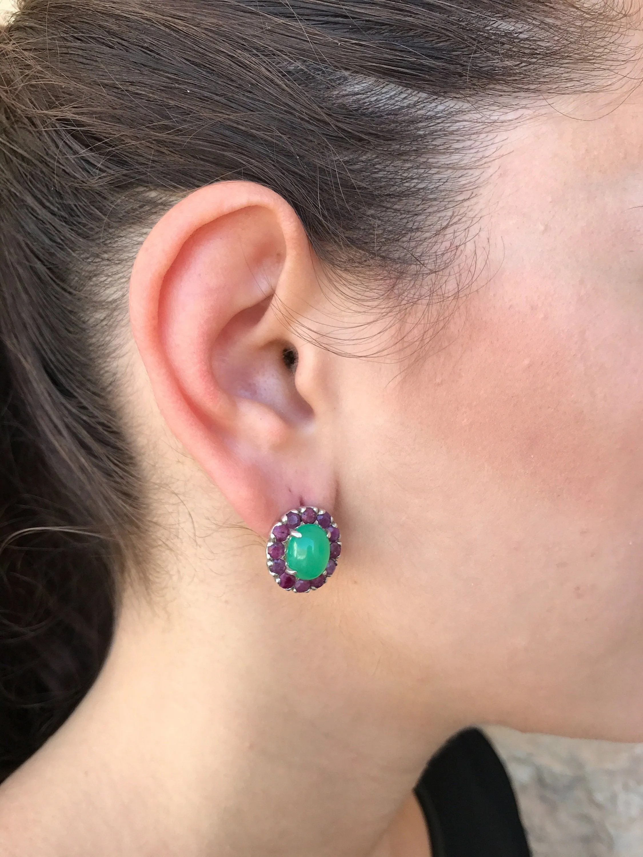 Pink Tourmaline Earrings - Real Tourmaline Earrings - Victorian Flower Studs