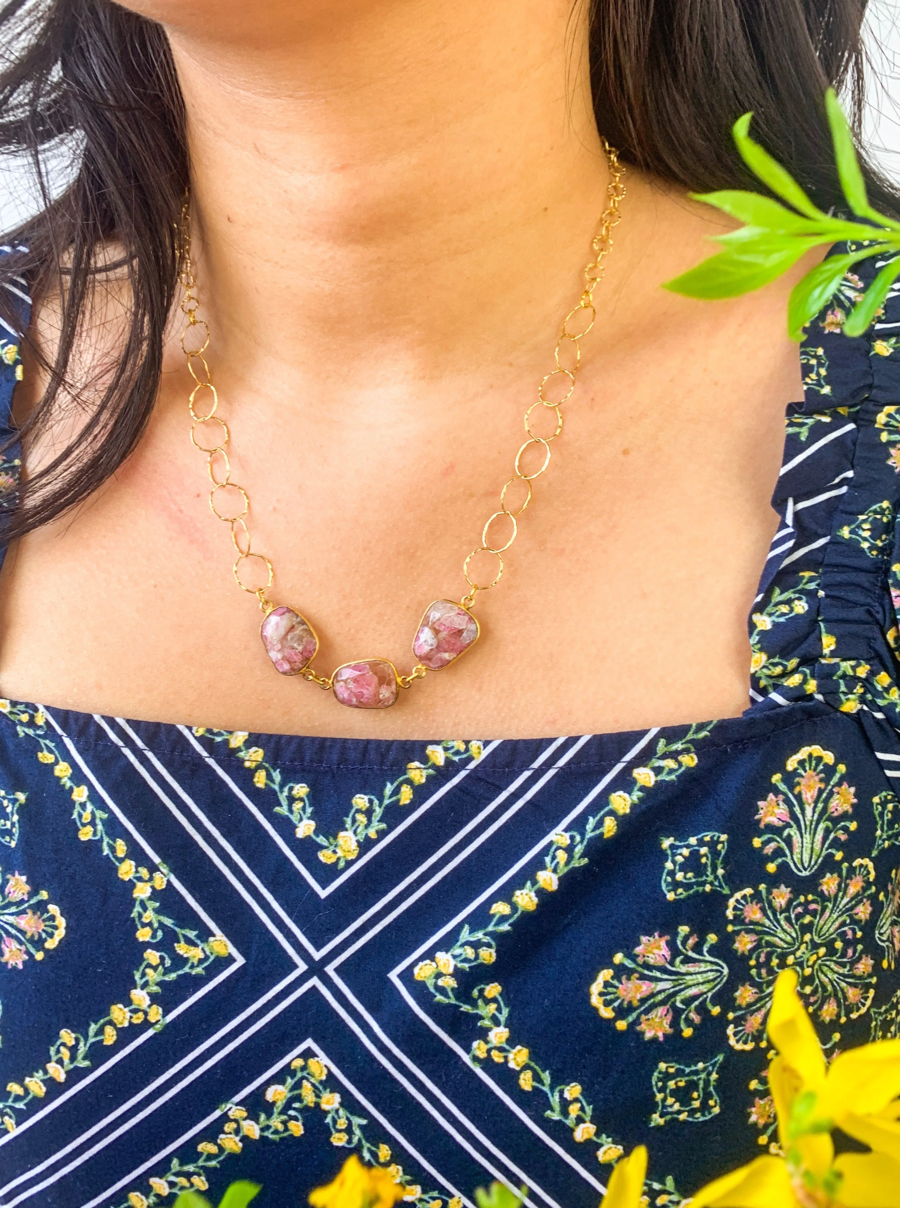 Pink Tourmaline Magnetic Necklace