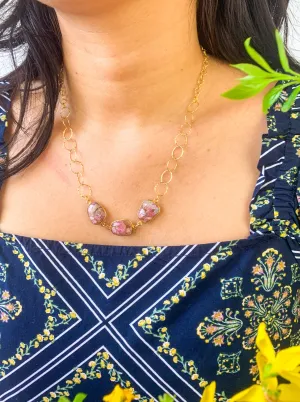 Pink Tourmaline Magnetic Necklace