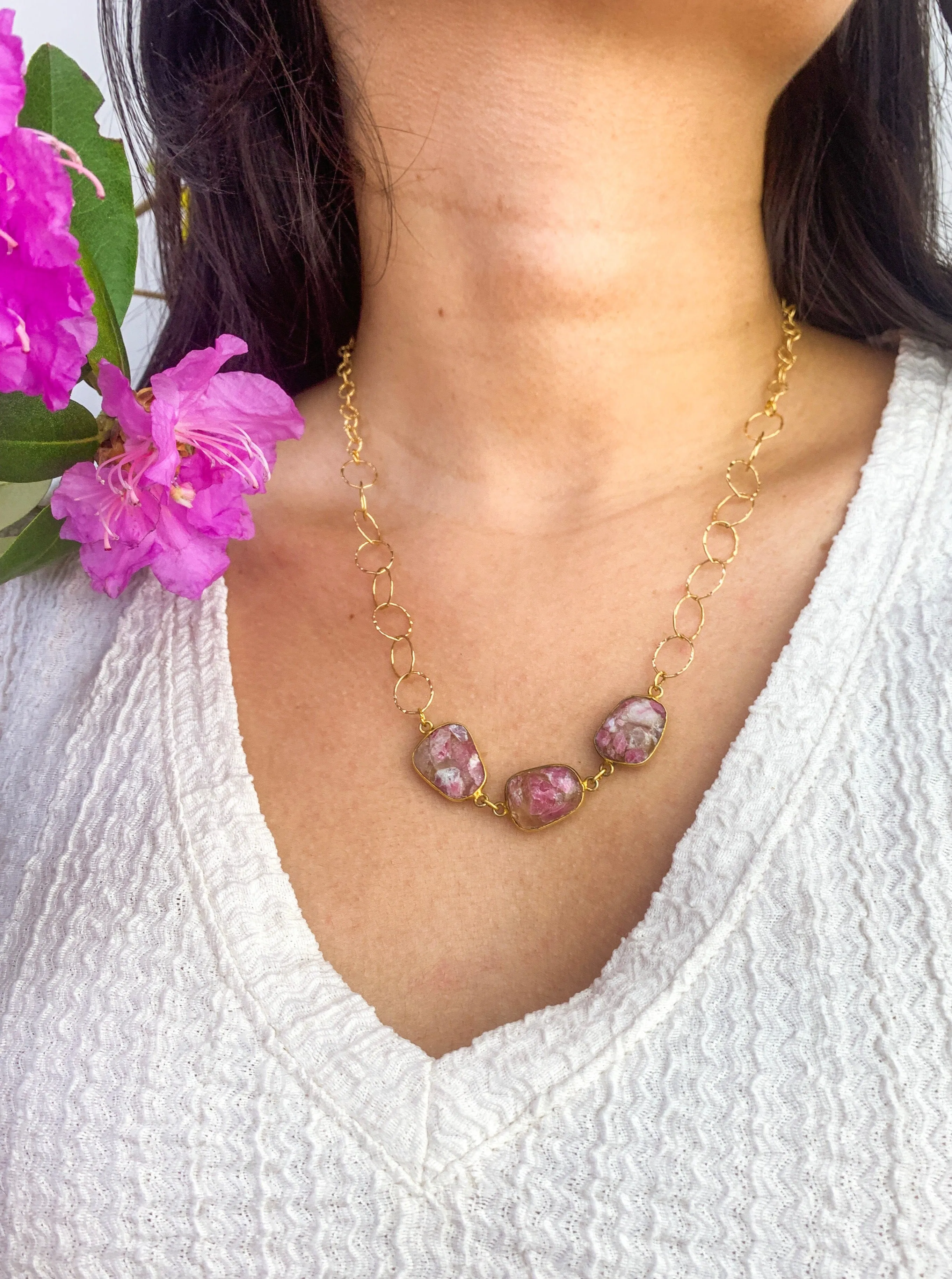 Pink Tourmaline Magnetic Necklace