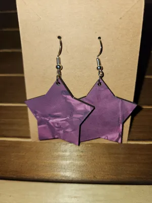Purple star earrings