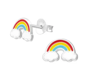 Rainbow Silver Ear Studs - Vibrant and Versatile Earrings for Every Occasion