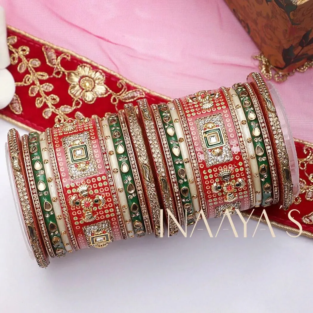 Rajasthani Dulhan Bridal Stones Bangles Set