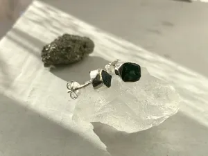 Raw Green Apatite Akoni Studs