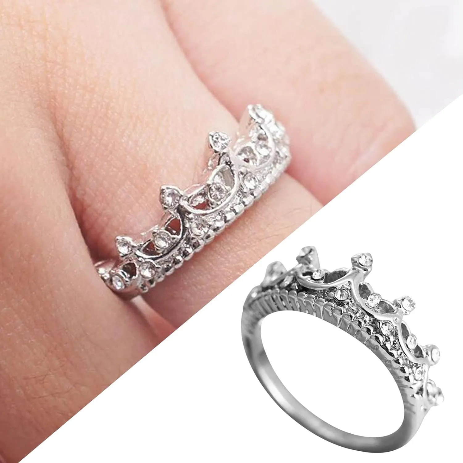 Rings for Friends Crown Ring Fashion Simple Zircon Ring Simple Personality Character Rings Ring For Women And