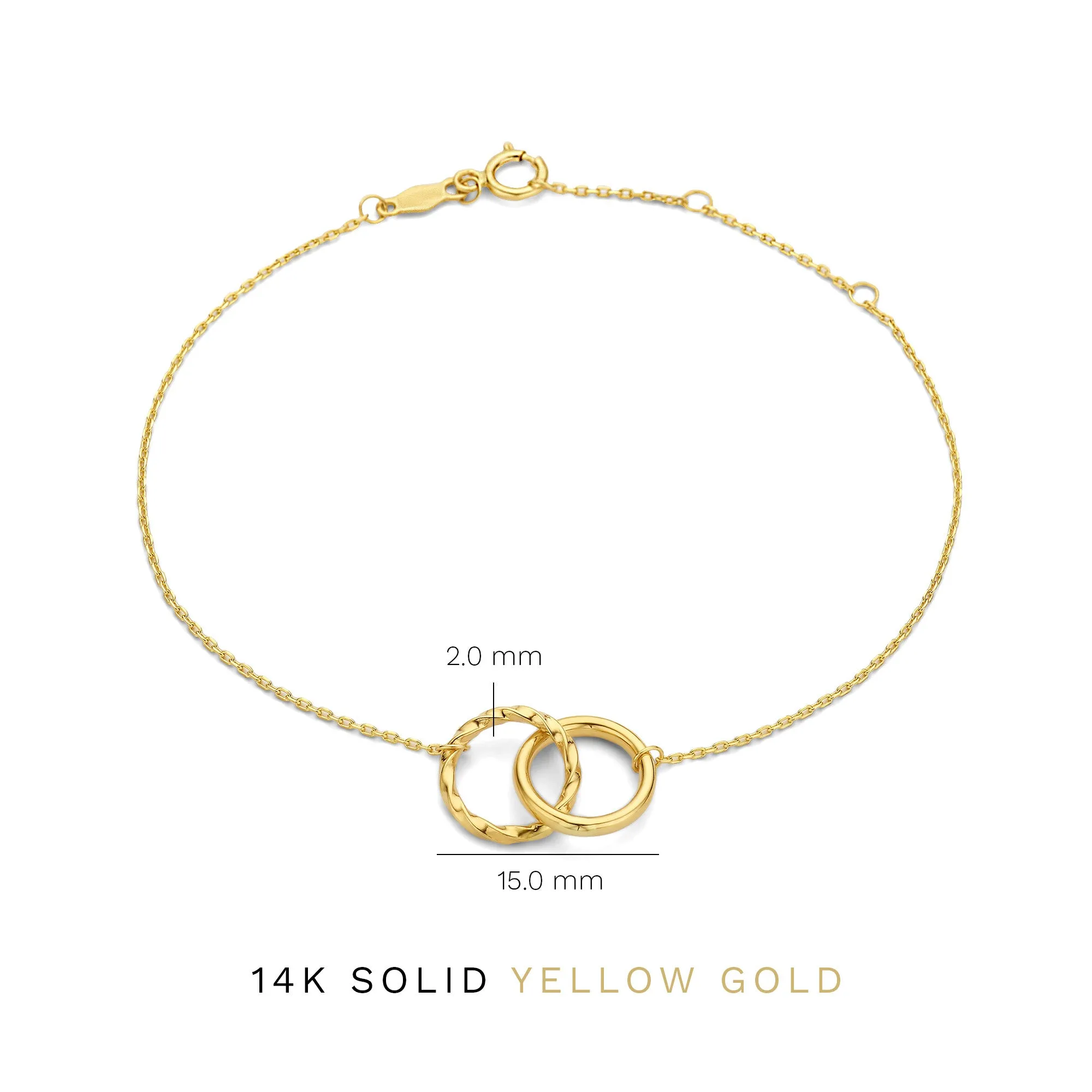 Rivoli Lisan 14 karat gold bracelet with twist