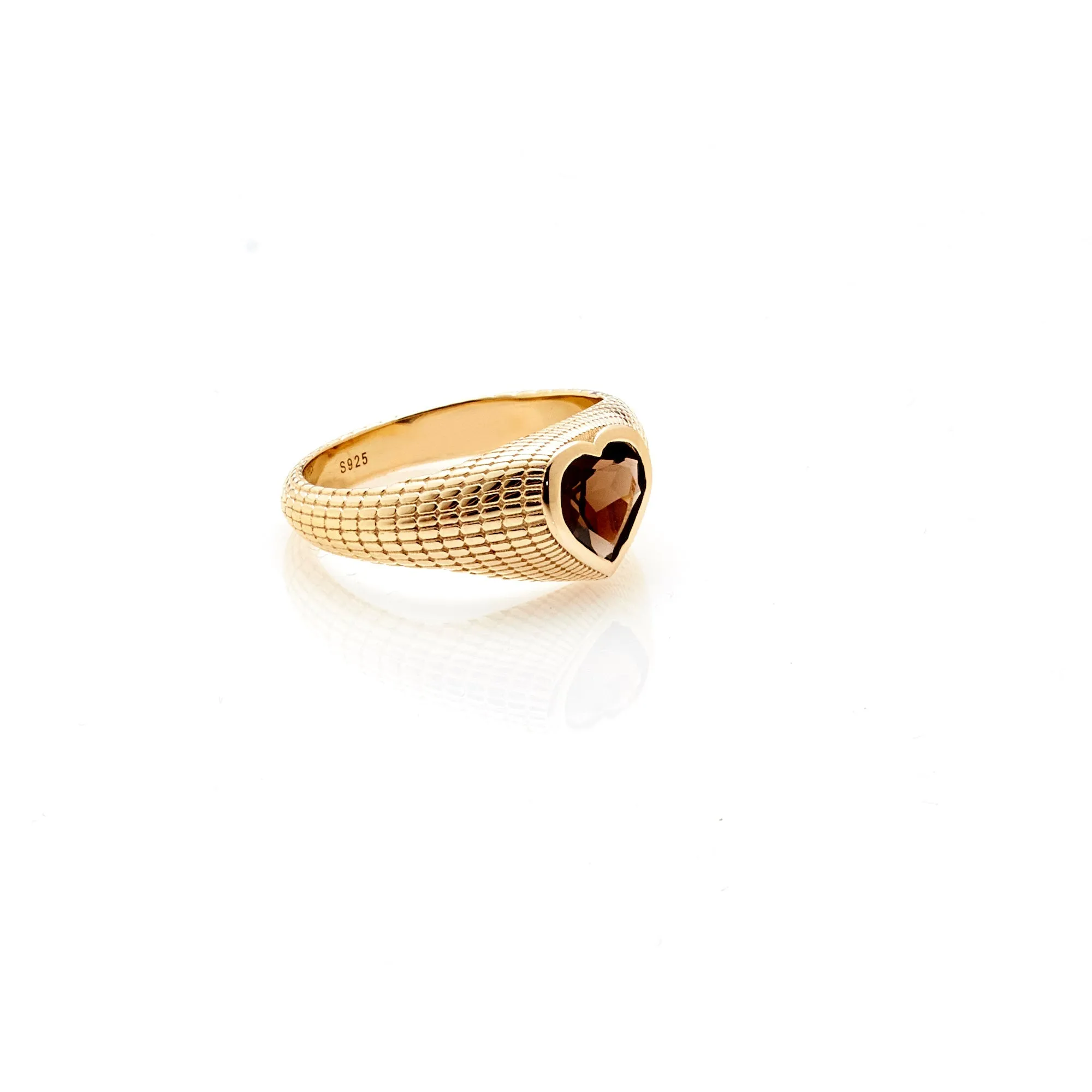 Romantique / Signet Ring / Smokey Quartz   Gold