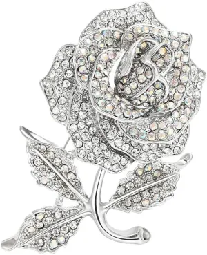 Rose Floral Brooch, Brooches for women,Fashion Rhinestone Brooch,Maple Leaf Brooch,Elegant Gold Crystal Floral Wedding Bouquet Brooch