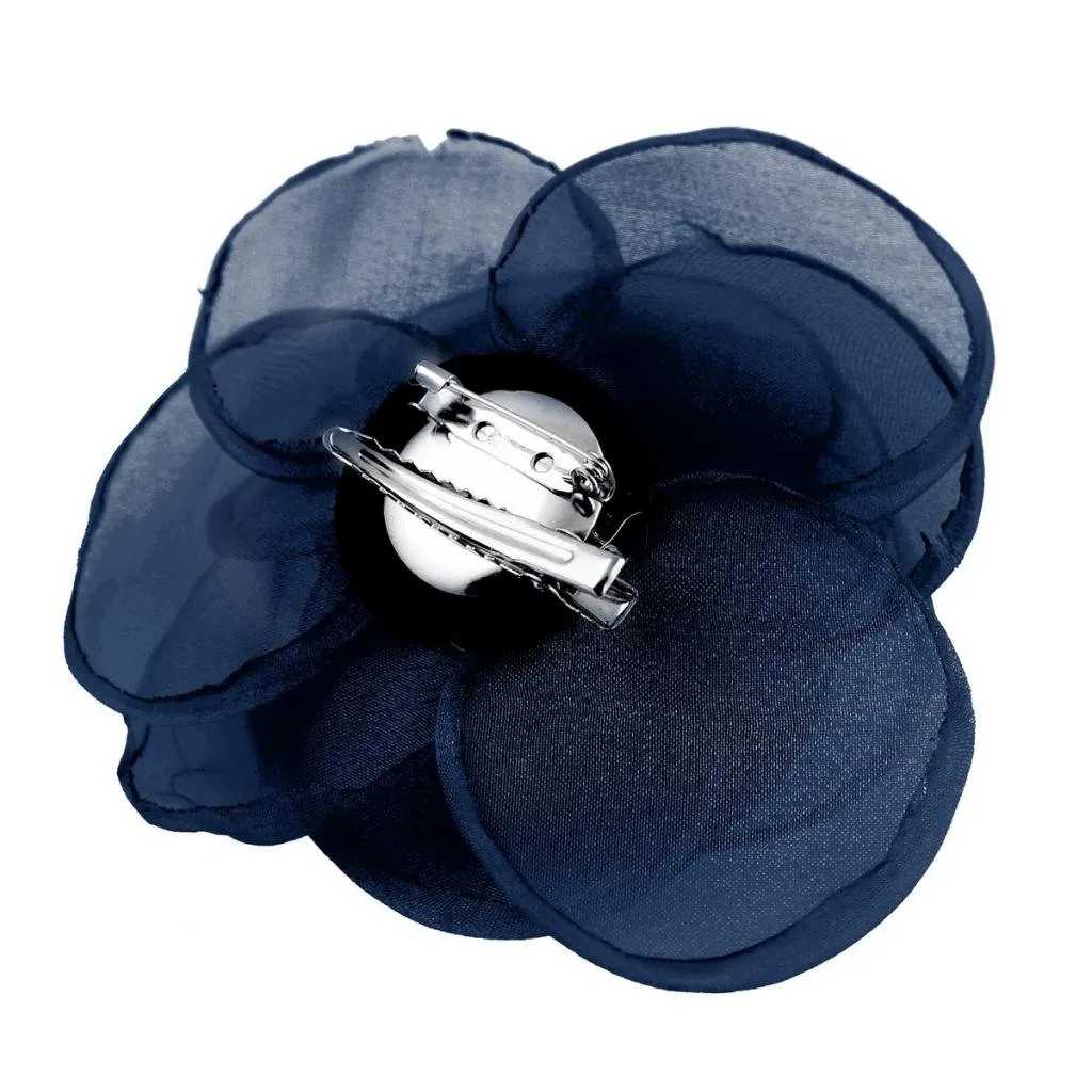 Rose Flower Hair Clips, Brooches, and Pins with Blue Accent | Versatile Floral Accessories for Women