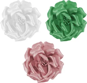Rose Hair Clip for Weddings Brooch Corsage Hair Head Clip on Flowers for Hair Jewellery Barrette Hair Decorations for Women Accessories | Hair Clips Girls Set Flower Brooches and Pins for Women 3.15"