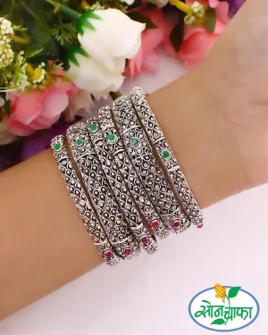 ROYAL GLAM OXIDISED BANGLES