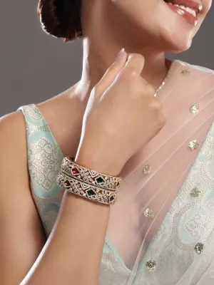 Rubans Pack Of 2 22KGold-Plated AD-Studded Traditional Bangles