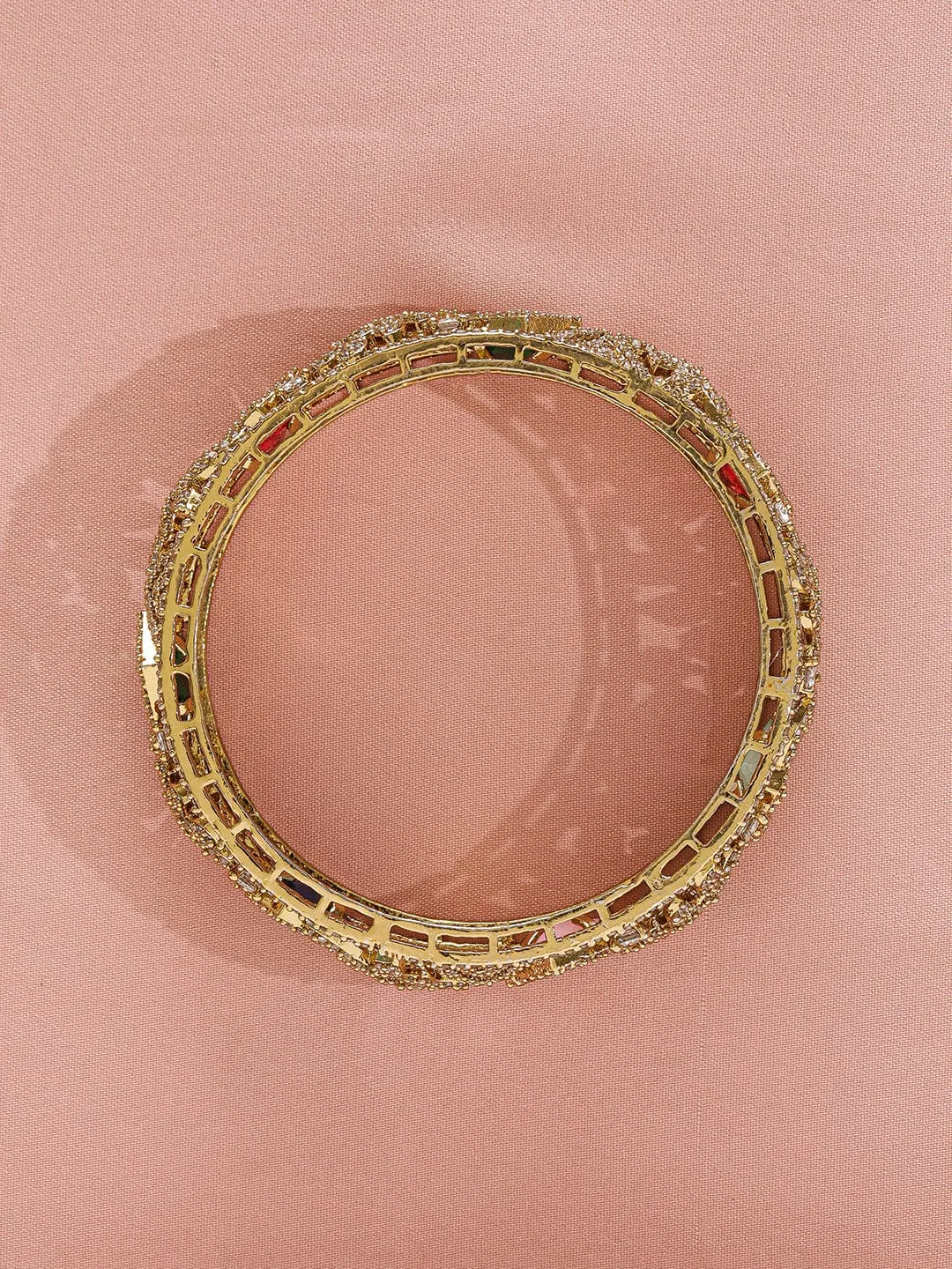 Rubans Pack Of 2 22KGold-Plated AD-Studded Traditional Bangles