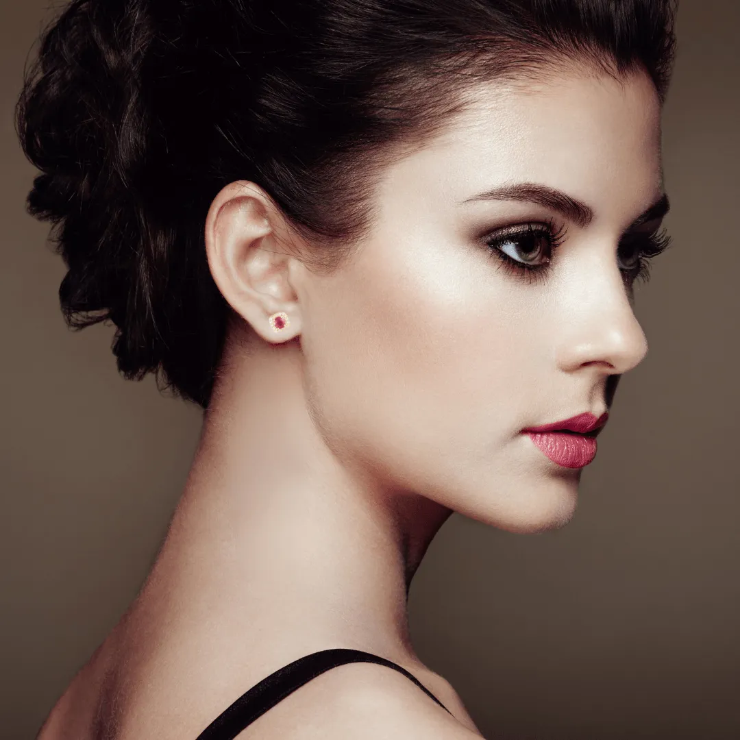 Ruby Halo Earrings
