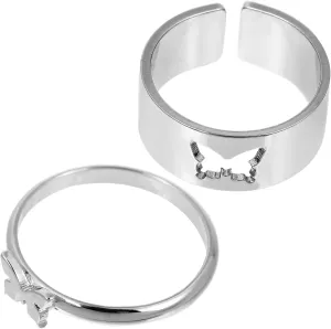 SAFIGLE Fashionable Butterfly Matching Ring Couples Decorative Ring Set Romantic Finger Jewelry for Wife/
