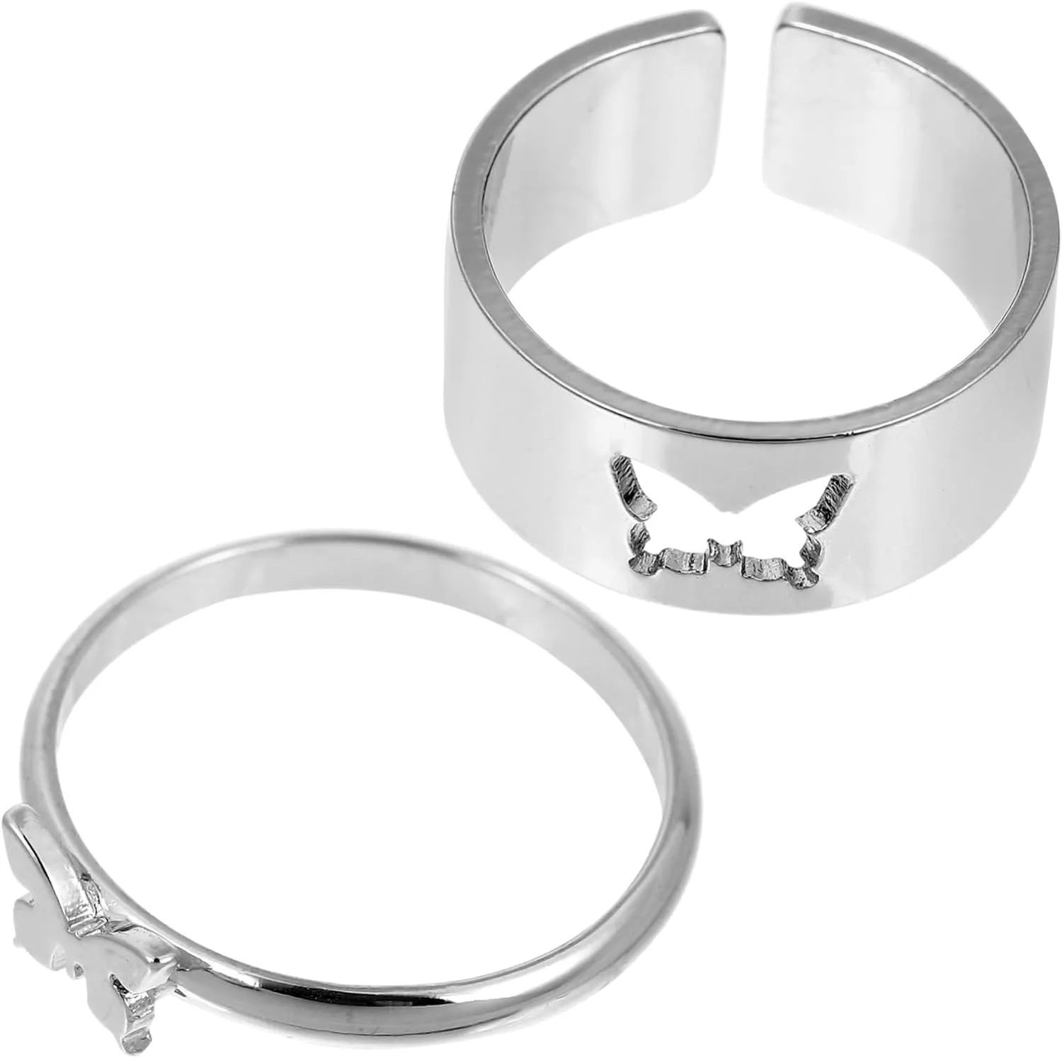 SAFIGLE Fashionable Butterfly Matching Ring Couples Decorative Ring Set Romantic Finger Jewelry for Wife/