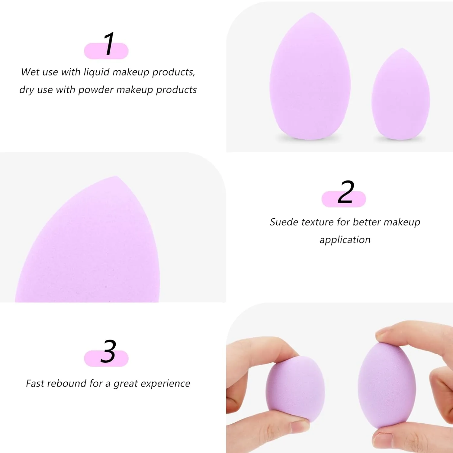 Semato 7pcs Spa Set with Velvet Scrunchies, Makeup Sponge, Bubble Headband and Wristband Beauty Gifts for Women and Girls (purple)