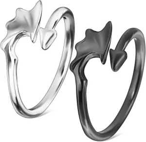 Set of 2 Matching Wedding Rings Angel Comfortable Open Ring for Couples