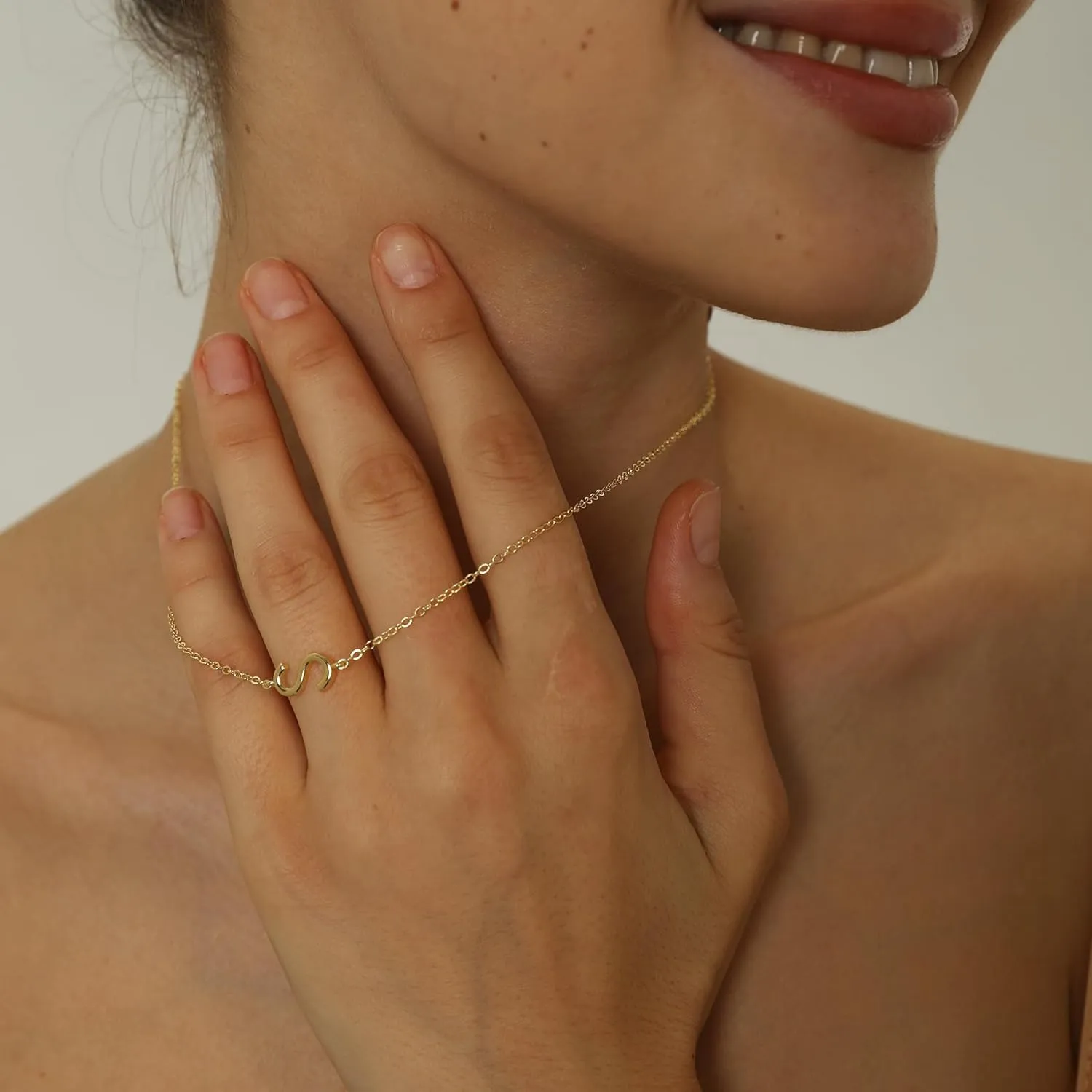 Sideways Initial Necklaces for Women, 14k Gold Plated Initial Necklace Dainty Gold Letter Necklace Simple Gold Choker Necklaces Cute Name Necklaces for Women Trendy Gold Jewelry Gifts