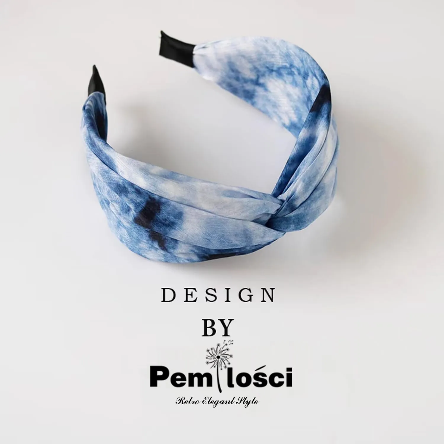 Silk Like Headbands Hair ties for Women Girls Fashion Knotted Hair Band Headbands Elastic Hair Accessories (Sky)