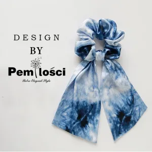 Silk Like Headbands Hair ties for Women Girls Fashion Knotted Hair Band Headbands Elastic Hair Accessories (Sky)