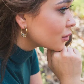 Silver Bronze Dangly Hoops