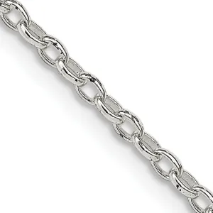 Silver Polished 2.00-mm Long Link Rolo Chain