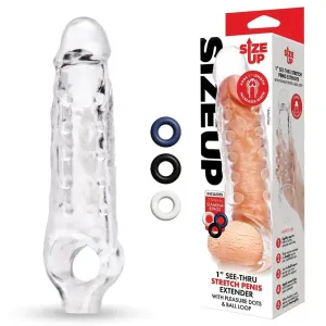 Size Up 1 Inch See-Thru Stretch Penis Extender