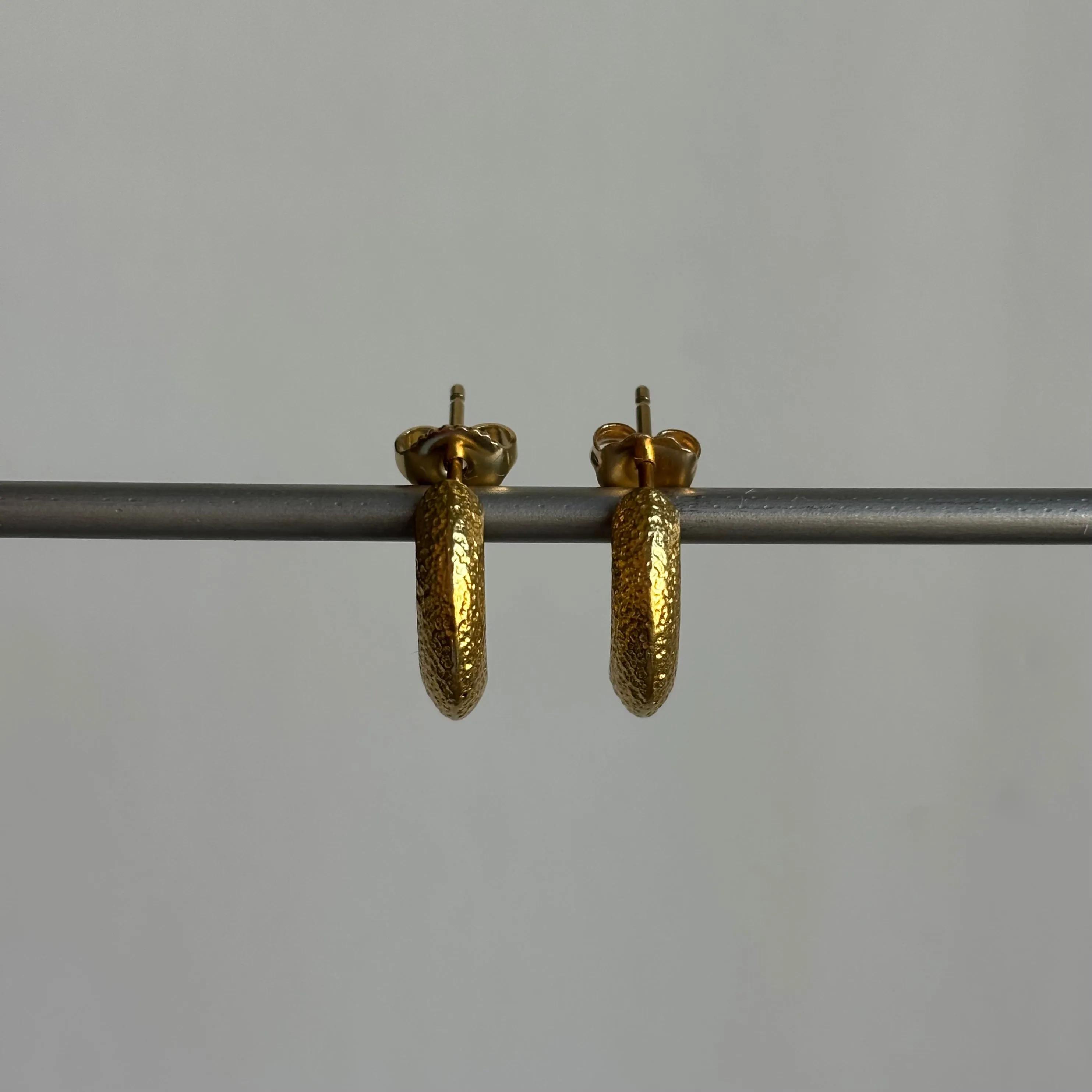 Small Gold Classic Asymmetric Hoop Earrings