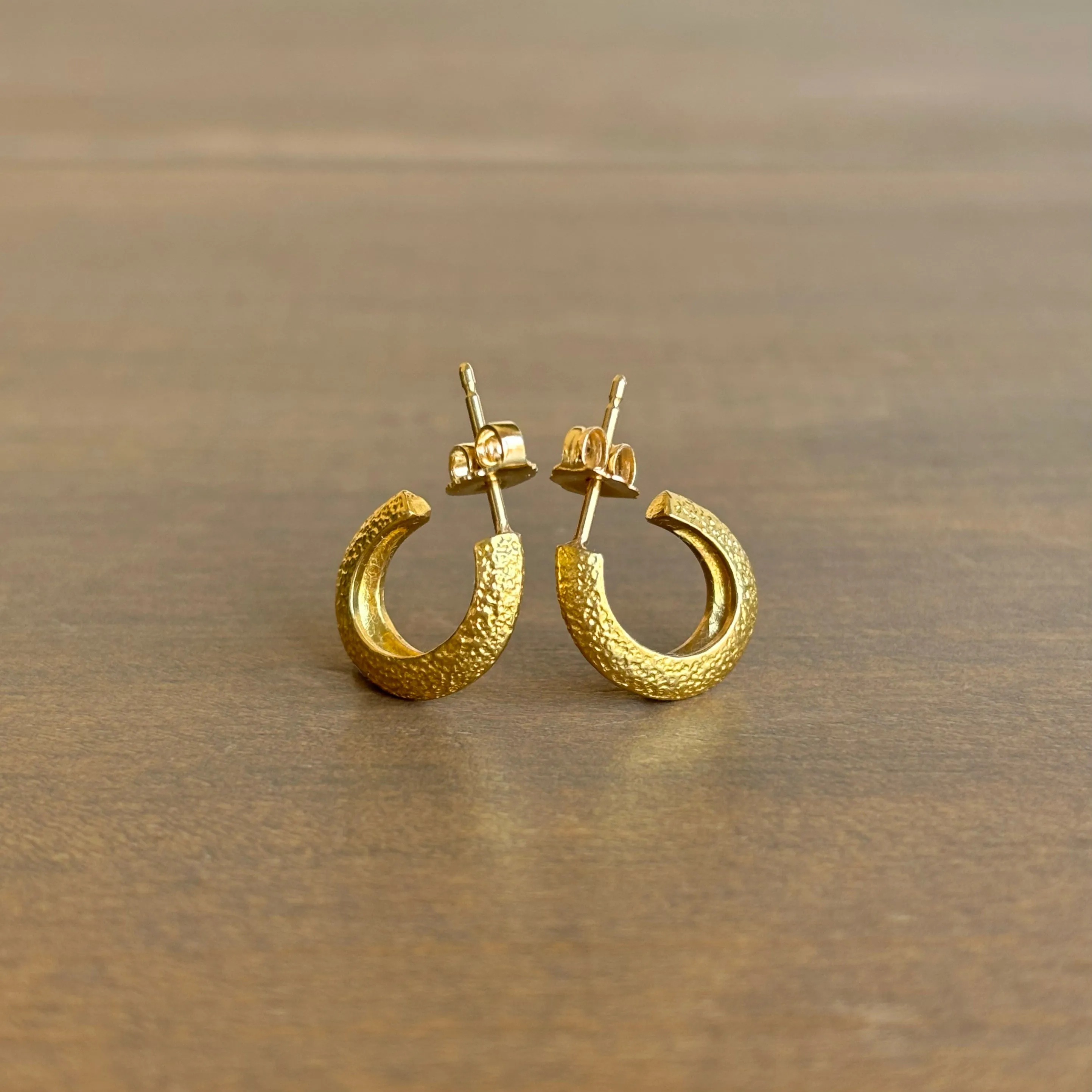 Small Gold Classic Asymmetric Hoop Earrings