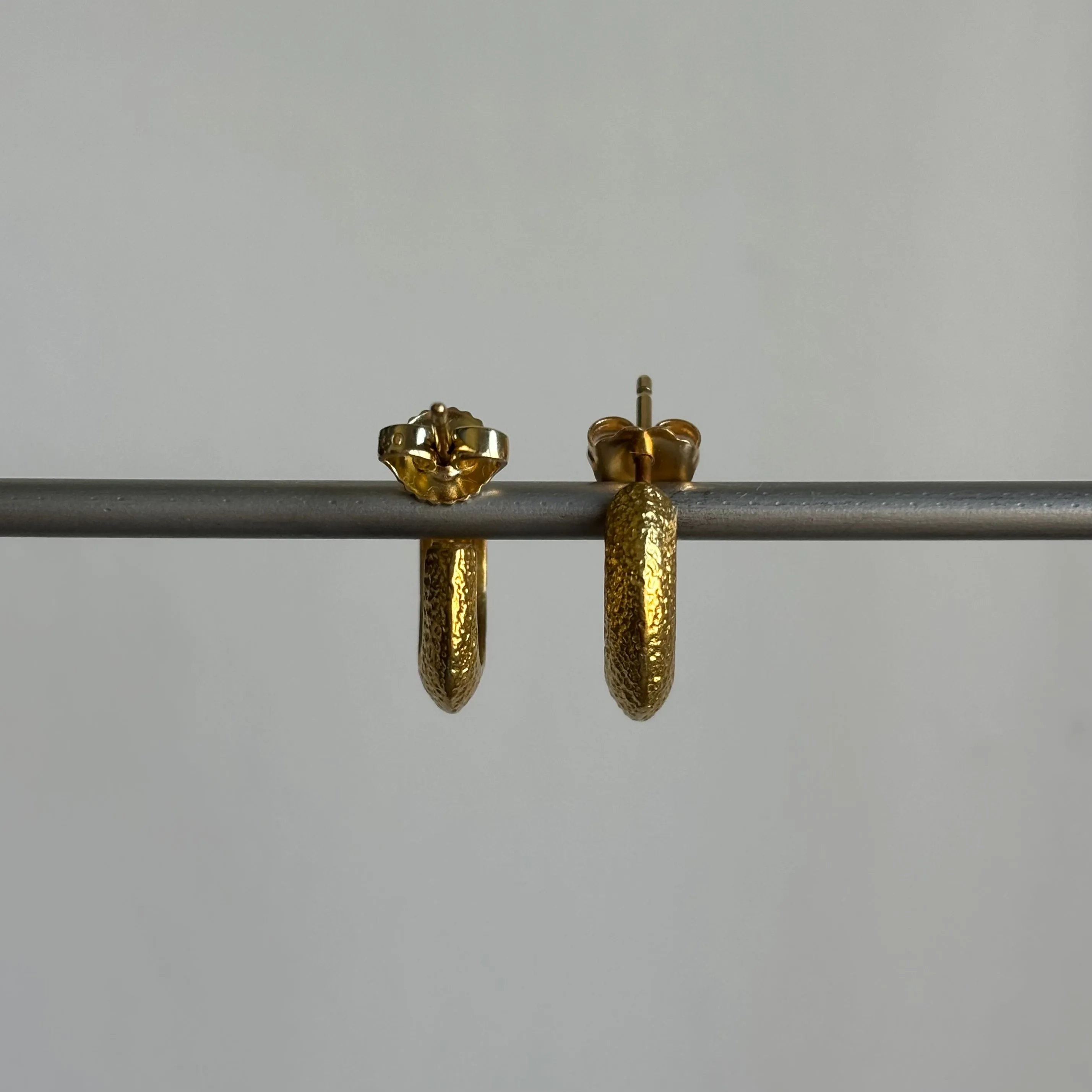 Small Gold Classic Asymmetric Hoop Earrings