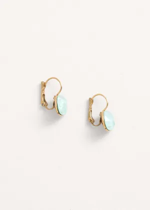 SOFYA GOLD GILDED CRYSTAL DROP EARRINGS - AQUA