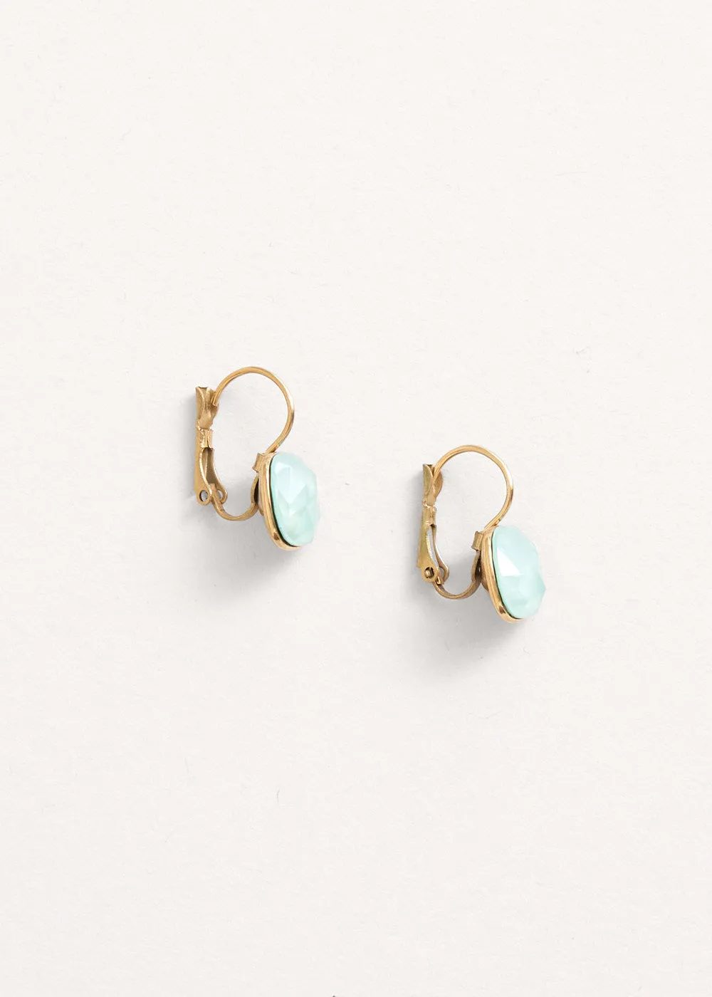 SOFYA GOLD GILDED CRYSTAL DROP EARRINGS - AQUA