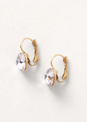 SOFYA GOLD GILDED CRYSTAL DROP EARRINGS - VIOLET