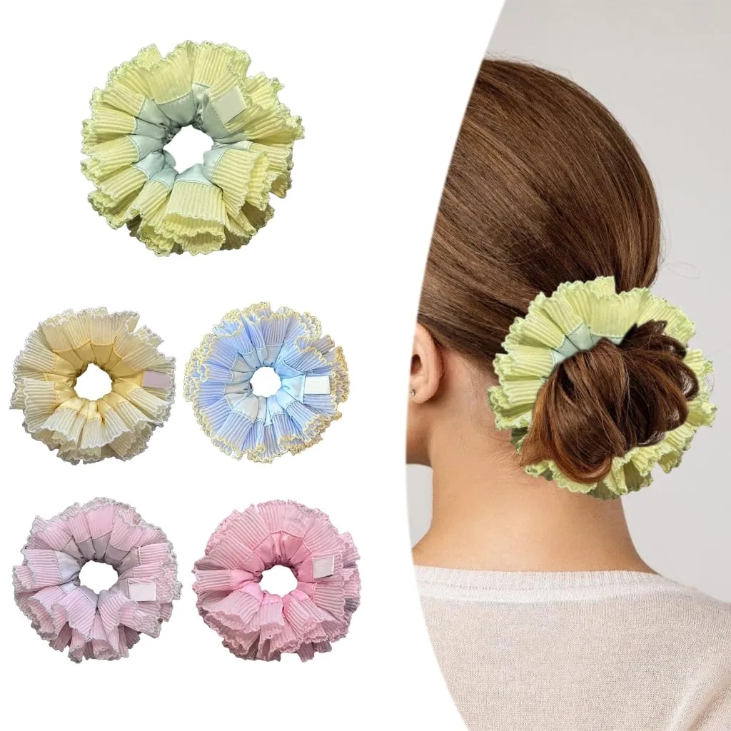 Sophisticated Double Layer Lace Hairband Double Layer Elastic Hair Scrunchies Headwear Suitable for Various Occasion